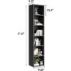 AOXUN 2 Pieces Tall Narrow Bookshelf, 6-Tier Cube Display Rack, Modern Corner Bookshelf, Storage Cabinet for Home, Office, Black - 2 of 4
