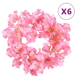 Aghana Digitals 6-Pack 180cm Dark Pink Artificial Silk & PE Flower Garlands for Indoor/Outdoor - 1 of 4