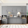ModernLuxe Full/Queen Size Murphy Bed Wall Bed with Closet, Drawers & Shelves, Space-Saving Foldable Bed for Bedroom, White/Gray - 2 of 4
