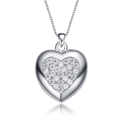 Fashionable and elegant heart pendant neckalce with a timeless design, perfect for adding a touch of sophistication to any outfit - image 1 of 3