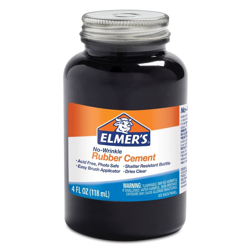 Elmer&#39;s 4oz Rubber Cement Adhesive with Brush Applicator, 1 of 3