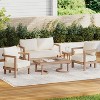 Christopher Knight Home Lancroft Outdoor 5 Piece Chat Set with Water Resistant Cushions, Brown and Beige - 2 of 4
