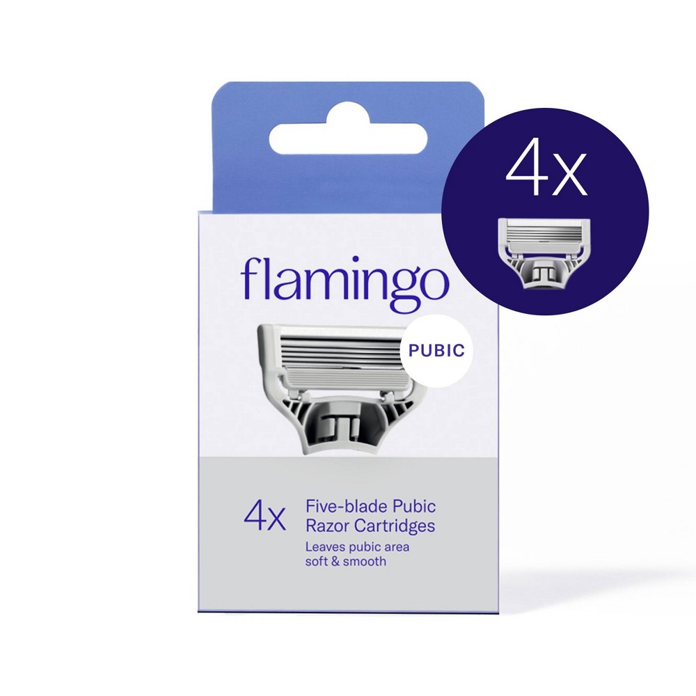 Photos - Razor / Razor Blade Flamingo Pubic Women's Razor Blade Refill Cartridges - 4ct 