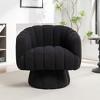 SEYNAR Modern Teddy Upholstered Fabric Round 360 Degree Swivel Accent Chair - 2 of 4