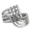 Slickblue Women’s Polished Geometric Crisscross Stainless Steel Ring – Minimalist, No Plating, No Stone, Size 5-6 - 3 of 4