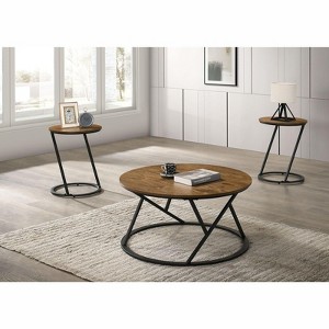 Sapphtopaz Modern Coffee Table with 2 End Tables Living Room Table Set Durable Center Table for Living Room,3pcs - 1 of 4
