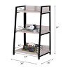 SEVOBAL Decorative Bookshelf Leaning Ladder Storage Bookcase with Wooden Shelves and Metal Frame, Black, 16"*24"*37" - 2 of 4