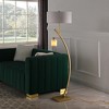 59" In Contemporary Dual Gold Arc W/ Hanging Pendelum Lamp Metal Floor Lamp - 4 of 4