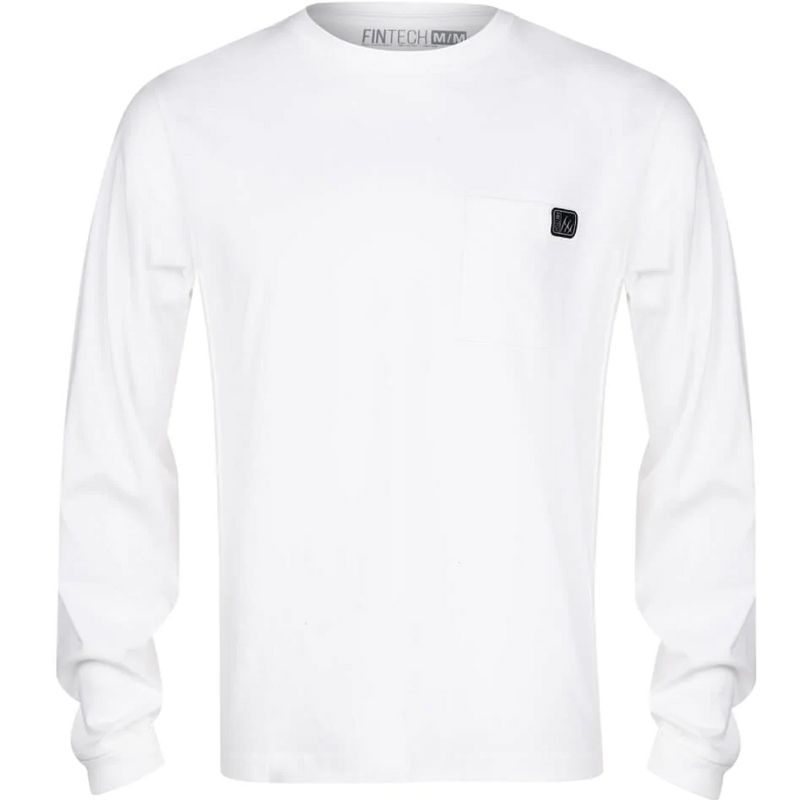 Fintech Box Logo Freedom Heavy-Duty Long Sleeve T-Shirt - Brilliant White, 1 of 3