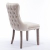 Kumasinova Set of 2 High-Back Dining Chair, Premium Velvet Fabric Upholstered Living Room Chair, Wing-Back Chair with Nailhead Trim & Solid Wood Legs - 3 of 4