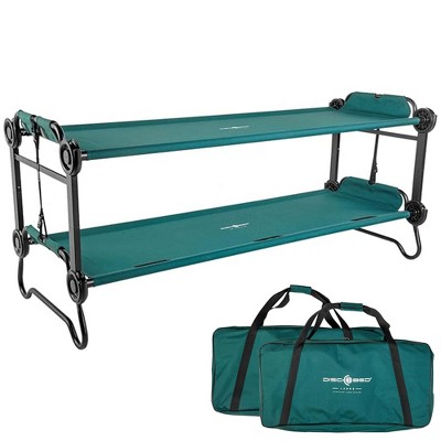 Disc-O-Bed Youth Double Cot Kid-O-Bunk, Modular for Bunk Beds, Dual Cots, or Bench with 2 Carry Bags