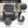 coucheta Power Lift Recliner Chair for Adults with 2 Cup Holders and Side Pocket, Widen Overstuffed Single Sofa, for Living Room, Bedroom - 3 of 4