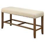 Eliza Rustic Padded Counter Height Barstool Bench Natural - HOMES: Inside + Out