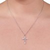 GILDED 1/10 ct. T.W. Lab Grown Diamond (SI1-SI2 Clarity, F-G Color) and Sterling Silver Cross Pendant with an 18 Inch Spring Ring Clasp Cable Chain - 3 of 4