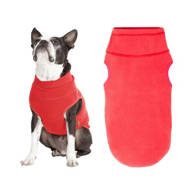 Gooby Microfiber Stretch Fleece Vest Dog Sweater Tomato Red, Large