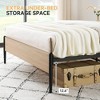 Bed Frame With Rattan Headboard, Boho Style Platform Bed Frame With Underbed Storage, Mattress Foundation Easy Assembly No Box Spring Needed - 4 of 4