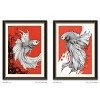 FONTOI Betta Fish Canvas Wall Art 2pcs, Home Wall Decor Living Room, Dining Room Decor Framed Wall Art for Hallway, Red 24"* 32"*1.2" - 3 of 4
