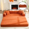Mjkone Convertible Pull Out Sleeper Sofa Bed with Pillows&Movable armrest,Folding Mattress Couch, Removable Washable Floor Sofa - 3 of 4