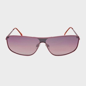 Metal Rectangle Shield Sunglasses - Wild Fable™ Pink: Adjustable Nose Pads, Maximum UV Protection - 1 of 2