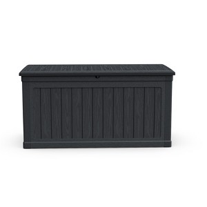 230 Gal XXL Outdoor Storage Deck Box, Waterproof Resin, Lockable, for Patio Furniture, Cushions, Garden Tools & Pool/Sports Gear, Black - 1 of 4