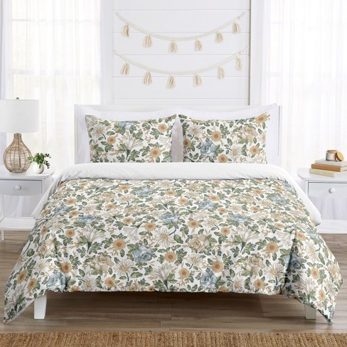 Bramble Floral Beige Cotton Reversible Comforter Set  Comforter sets,  Cotton comforter set, Floral bedroom
