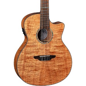 Luna High Tide Exotic Mahogany Nylon-String Acoustic-Electric Grand Concert Cutaway Guitar Satin Natural - 1 of 4