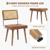 Natural Rattan Dining Chairs, Velvet Upholstered Kitchen Chairs with Tall Cane Backrest - 2 of 4