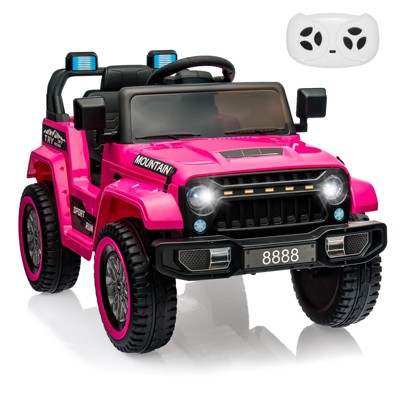12V Kids Electric Car, 4 Wheeler Electric Vehicles with Remote Control, Spring Suspension, 3 Speeds