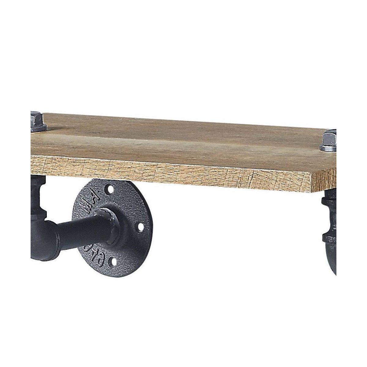 Acme Furniture 18" Brantley Decorative Bookshelf Oak Sandy Black Finish: Metal Frame, Open Back, No Tools Assembly - thumbnail 4