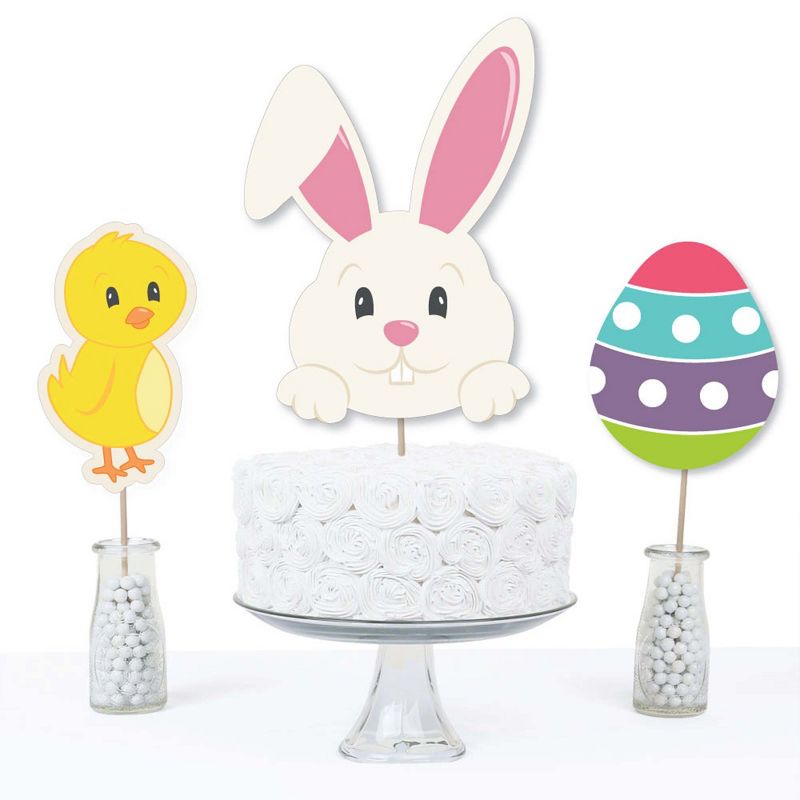 Big Dot of Happiness Hippity Hoppity - Easter Bunny Party Centerpiece Sticks - Table Toppers - Set of 15, 3 of 8