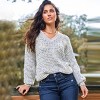 Women's Light Blue V-Neck Blouson Sleeve Knit Sweater - Cupshe - 4 of 4