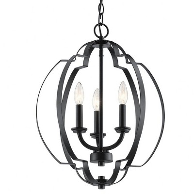 Elegant Traditional 3-Light Pendant in Sleek Black