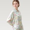 Anna-Kaci Lounge Women's Satin Floral Print Pajama Set with Long Sleeve Button Up Shirt and Matching Relaxed Fit Pants - 2 of 4