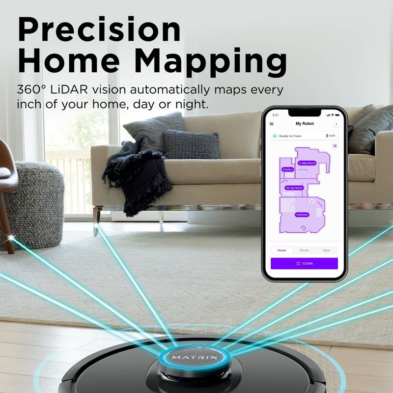 Shark Matrix Robot Vacuum for Carpets and Hardfloors with Self-Cleaning Brushroll and Precision Mapping RV2310, 6 of 12