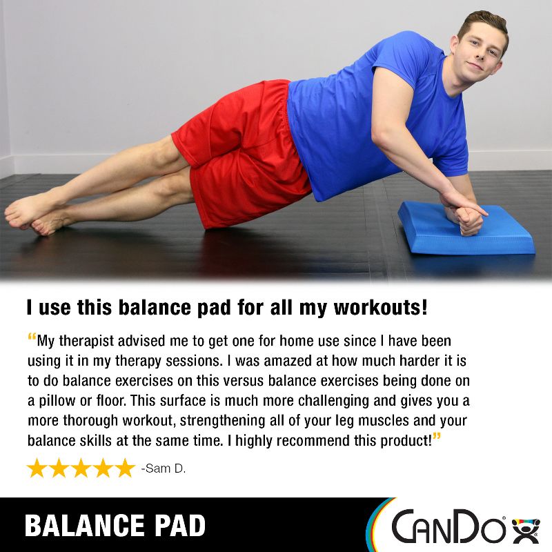 CanDo Balance Pad 16" x 20" x 2.5" Blue - Foam Stability Trainer for Balance, Stretching, Physical Therapy, Mobility, Rehabilitation and Core Training, 3 of 7