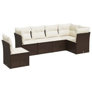 vidaXL Garden Sofa Set Brown - 1 of 4
