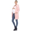 Maternity Hooded Open Front High Pile Fleece Coat -White Mark - 2 of 4