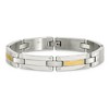 Black Bow Jewelry Men's Stainless Steel and 14k Gold-plated 8.5 Inch Bracelet - 3 of 4