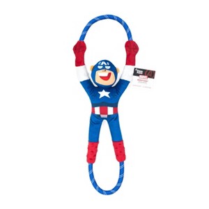 ZippyPaws RopeTugz Dog Toy, Durable Rope for Tugging and Chewing, Plush Body with Squeaker, Marvel Captain America - 1 of 4