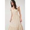 August Sky Women's V-Neck Short Sleeve Midi Dress - 4 of 4