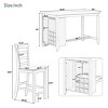 5-Piece Counter Height Dining Set, Dining Table With 9 Storage Compartment,Dining Table With Padded Chairs-Cuddlewood - 4 of 4
