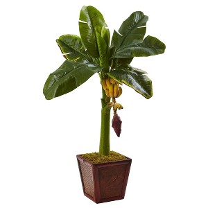 Nearly Natural Banana Tree in Wooden Planter - 1 of 1