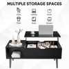 Mayeerty Lift Tabletop Coffee Tables for Living Room with Storage Shelf and Hidden Compartment - 2 of 4