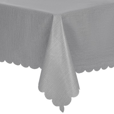 Gray PVC Spill-Proof Water-Resistant Table Cover 55"x118"