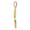 Black Bow Jewelry 14k Yellow Gold Small CZ Cross Pendant, 11 x 24mm - 2 of 4