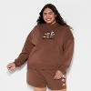 Women's Mickey Mouse Fleece Graphic Pullover Sweatshirt - Brown - 2 of 3