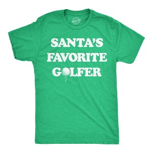 Mens Funny T Shirts Santas Favorite Golfer Sarcastic Golfing Graphic Novelty Christmas Tee For Men - Crazy Dog Men's T Shirt - 1 of 4