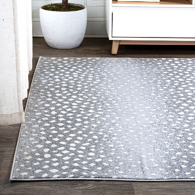 Modern Abstract Antelope 4' x 6' Light Gray Synthetic Area Rug