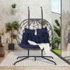 JUJABU Double Outdoor Rattan Hanging Chair with Cushions, Suitable for Balcony, Terrace and Garden Leisure - 4 of 4
