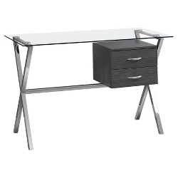 Tempered Glass Computer Desk Dark Taupe Everyroom Target